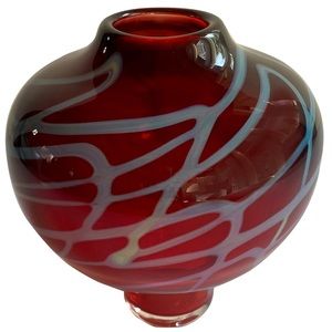 Handblown glass vase, unique handmade